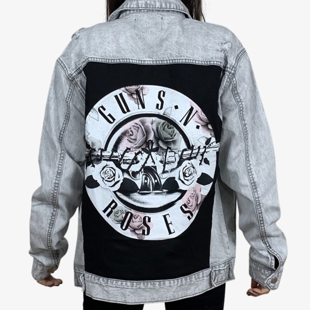 Handmade Acid Washed Denim Jacket With Band T